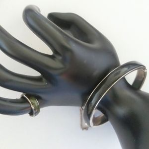 Vintage Onxy bracelet & Enamel Ring